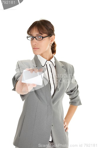 Image of young girl in office clouses