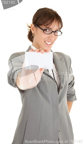 Image of young girl in office clouses