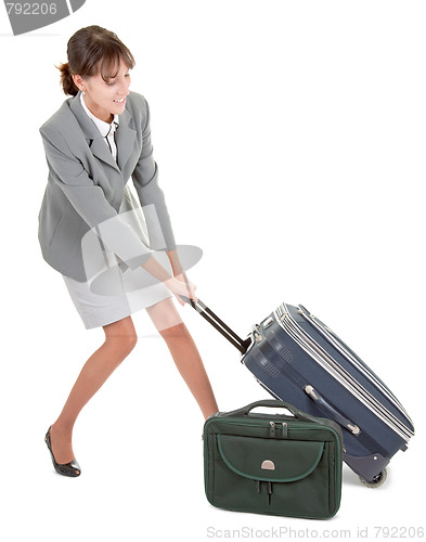 Image of woman  with a luggage