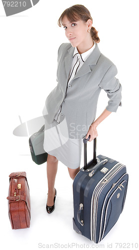 Image of woman  with a luggage