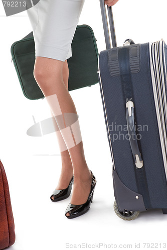 Image of woman  with a luggage