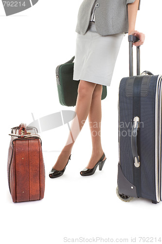 Image of woman  with a luggage