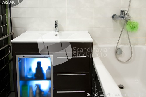 Image of Cabinet in bathroom