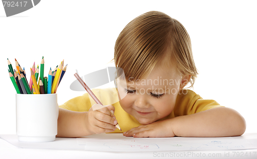 Image of Child draw with crayons