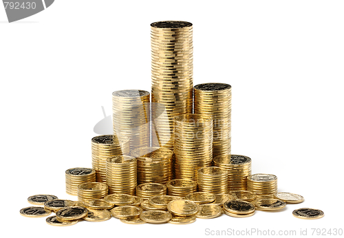 Image of Stacks of a golden coins