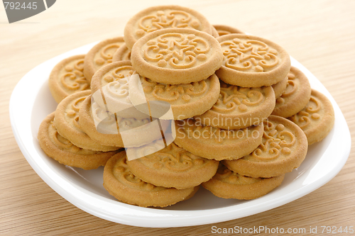 Image of Yellow cookies on plate