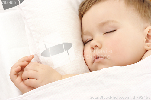 Image of Cute child is sleeping