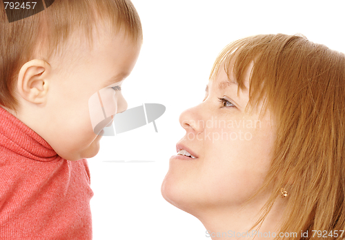 Image of Mother talking to her child