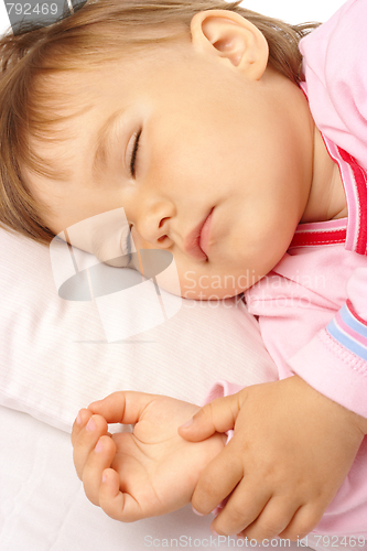 Image of Closeup of a sleeping kid