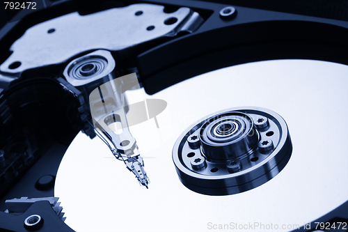 Image of Closeup of open hard drive