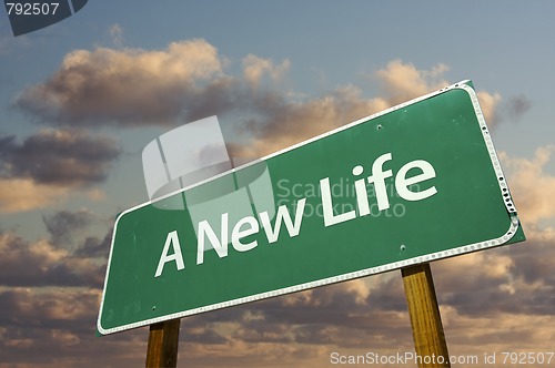 Image of A New Life Green Road Sign