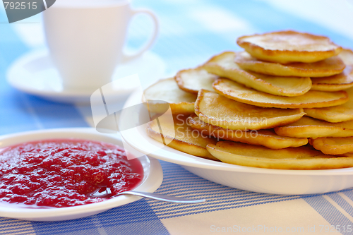 Image of Small pancakes - traditional Russian cuisine