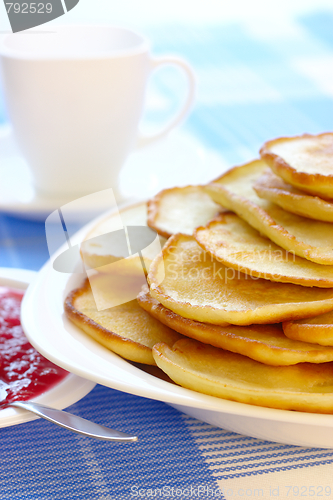 Image of Small pancakes - traditional Russian cuisine