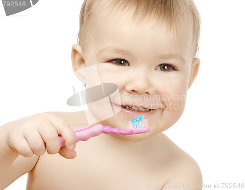 Image of Cute child with toothbrush