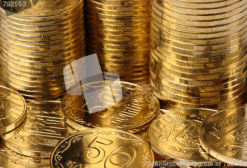 Image of Closeup of a golden coins