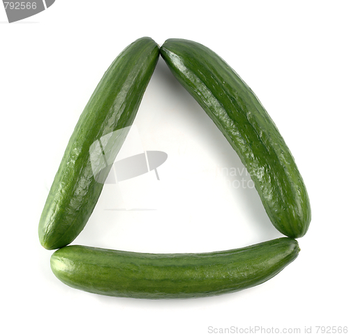 Image of Triangle made of three cucumbers