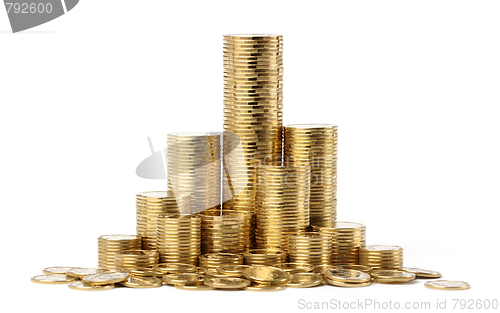 Image of Stacks of a golden coins