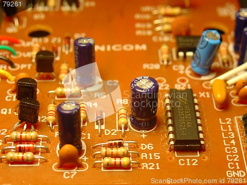 Image of electronic components board