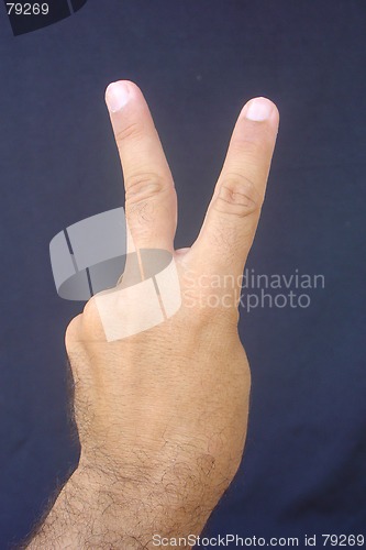 Image of victory sign with the hand