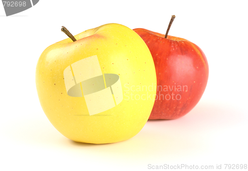 Image of Two apples - red and yellow