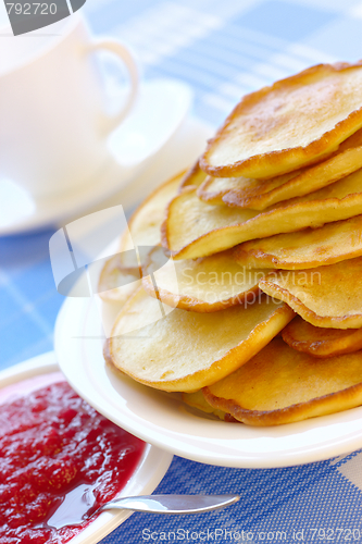 Image of Small pancakes - traditional Russian cuisine