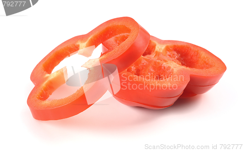 Image of Slices of red bell pepper