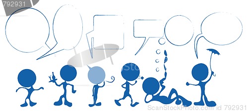 Image of Blue people talking