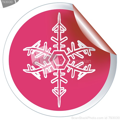 Image of Red snowflake label