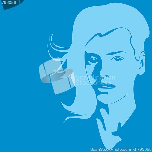 Image of Portrait of a beautiful blue girl