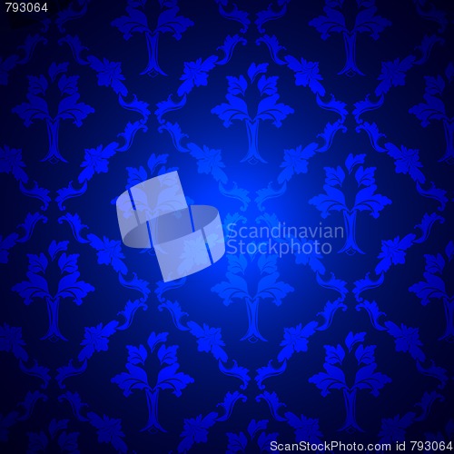 Image of Royal Blue Damask