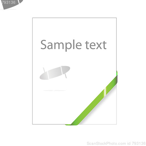 Image of Green empty corner ribbon, ready for your text(sale,new, mail , 