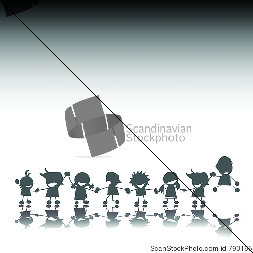 Image of Silhouettes of styilized children 