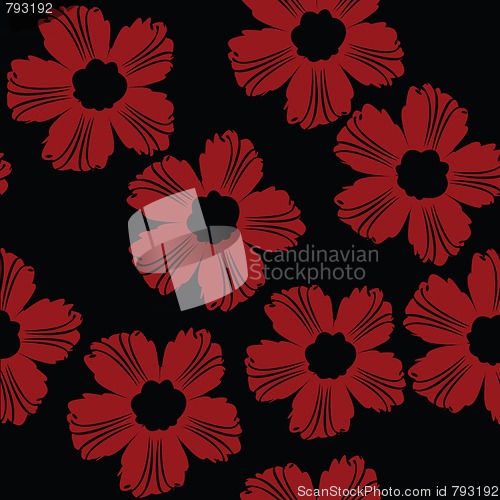 Image of Red floral pattern