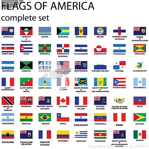 Image of American continent flags