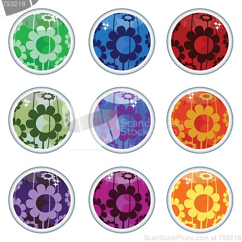 Image of Glass floral buttons