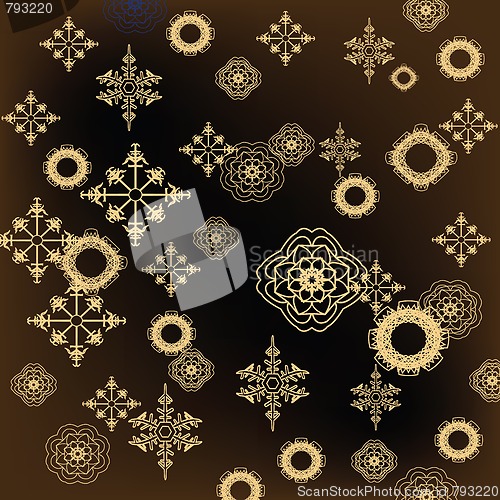 Image of Golden snowflakes