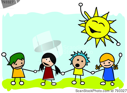 Image of Happy kids illustration