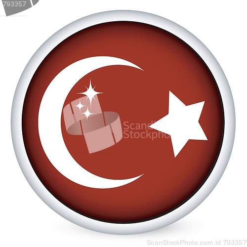 Image of Turkey flag button