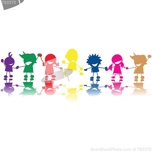 Image of Silhouettes of children