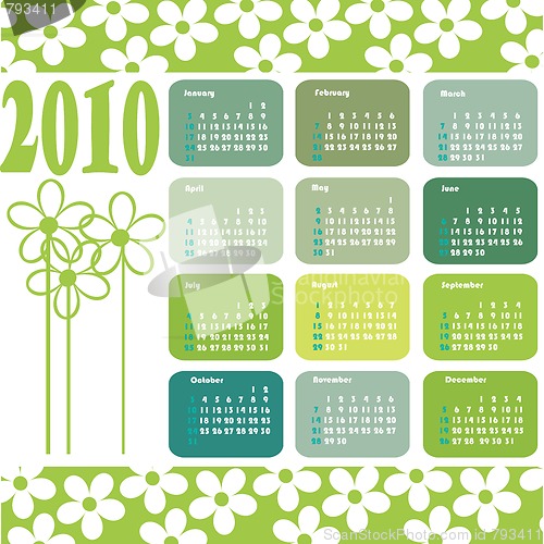 Image of Vector ecological calendar for 2010