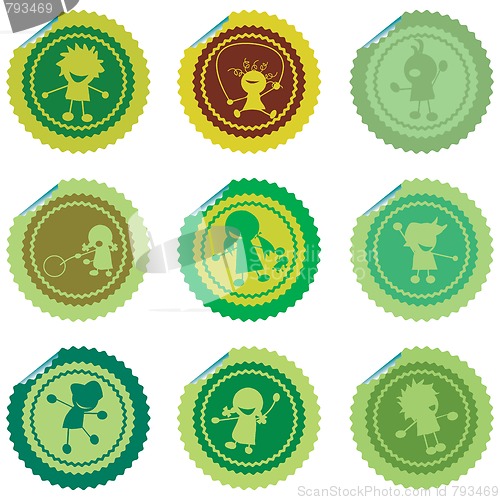 Image of stylized children stickers