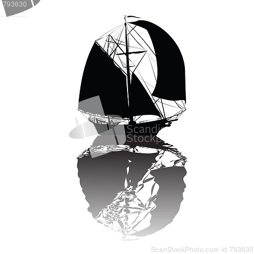 Image of boat vector silhouette