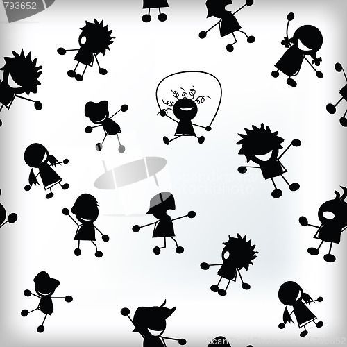 Image of Tile with happy children pattern