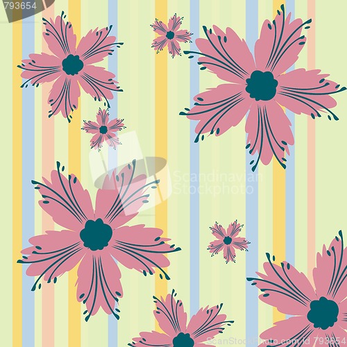 Image of Seamless background with flowers