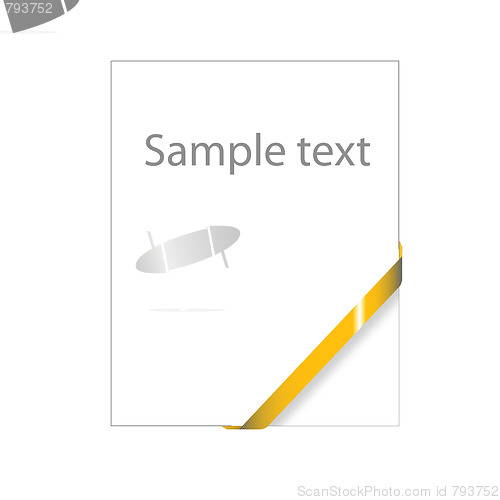 Image of Yellow empty corner ribbon, ready for your text(sale,new, mail ,