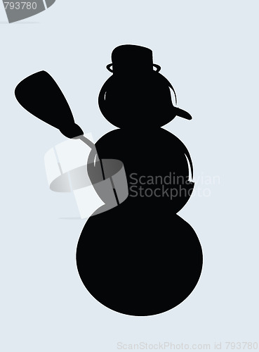 Image of Snowman silhouette, vector illustration 