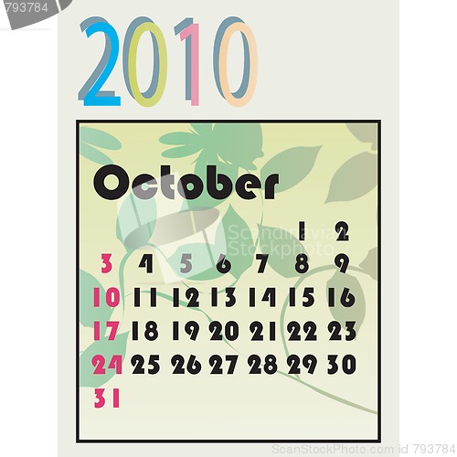 Image of 2010 calendar