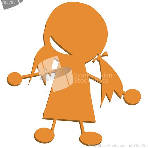 Image of Little girl 3d silhouette