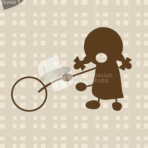 Image of Little girl playing with circle