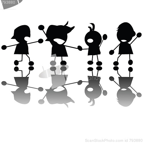 Image of Crying children silhouettes